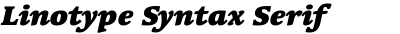 Linotype Syntax Serif Black Italic OsF